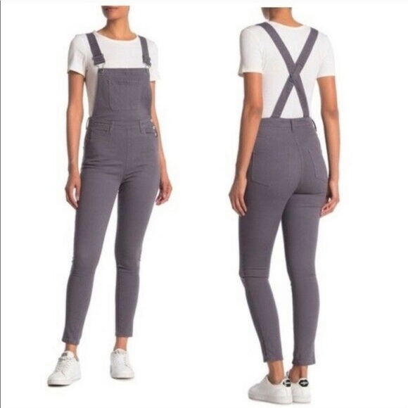 WeWoreWhat Denim - NWT WeWoreWhat Hi-Rise Skinny Overalls Grey